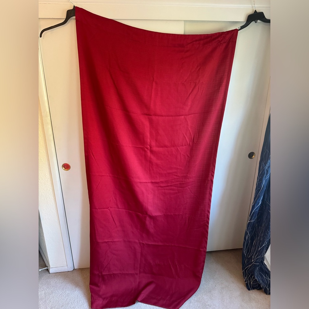 Crimson red window panel/curtain